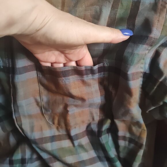 Viyella Shirt Men XL Cotton Wool Blend Plaid Check Shirt Made in Canada - Picture 6 of 11